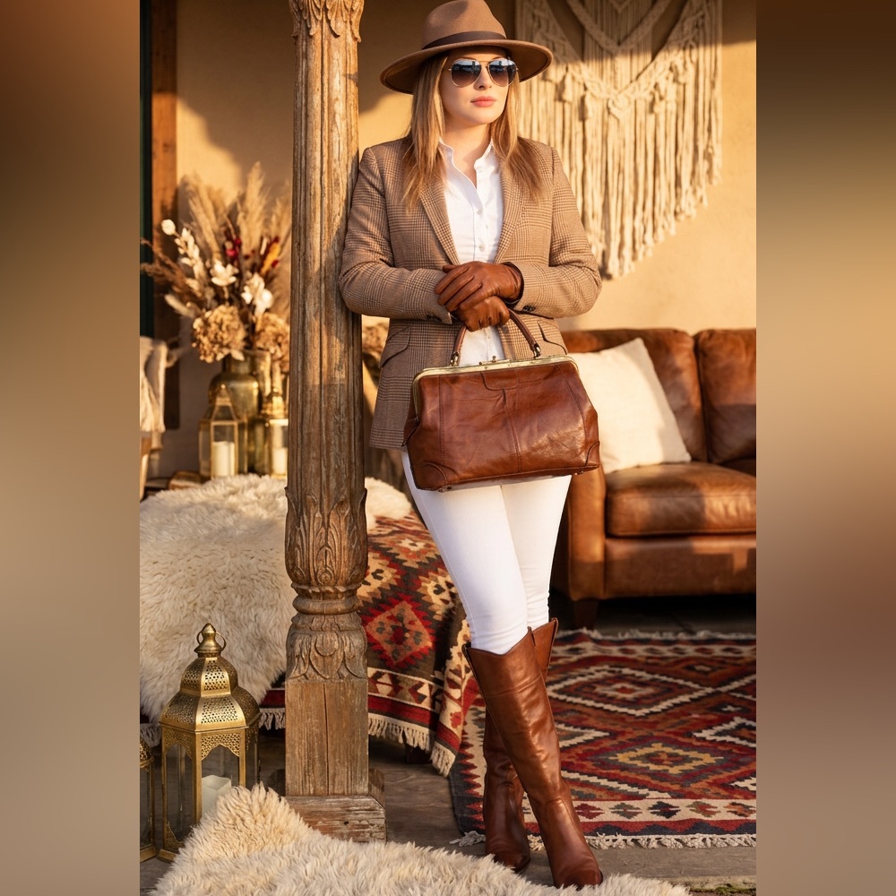 Banuce Full Grain Italian Leather Doctor Bag